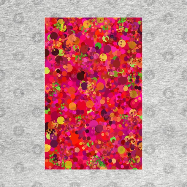 Colorful Pink Red and Gold Circles Abstract Art Pattern by Abstractdesigns